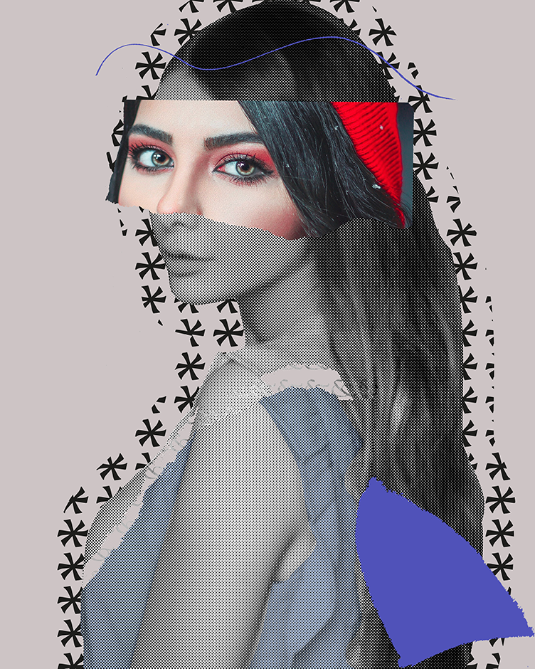 Teste de design sur le principe des coupure papier journal et collage